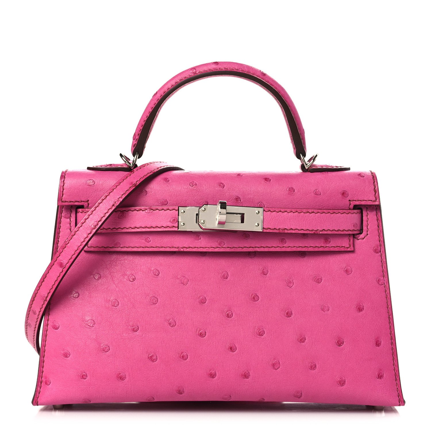 ostrich hermes mini kelly pourpre