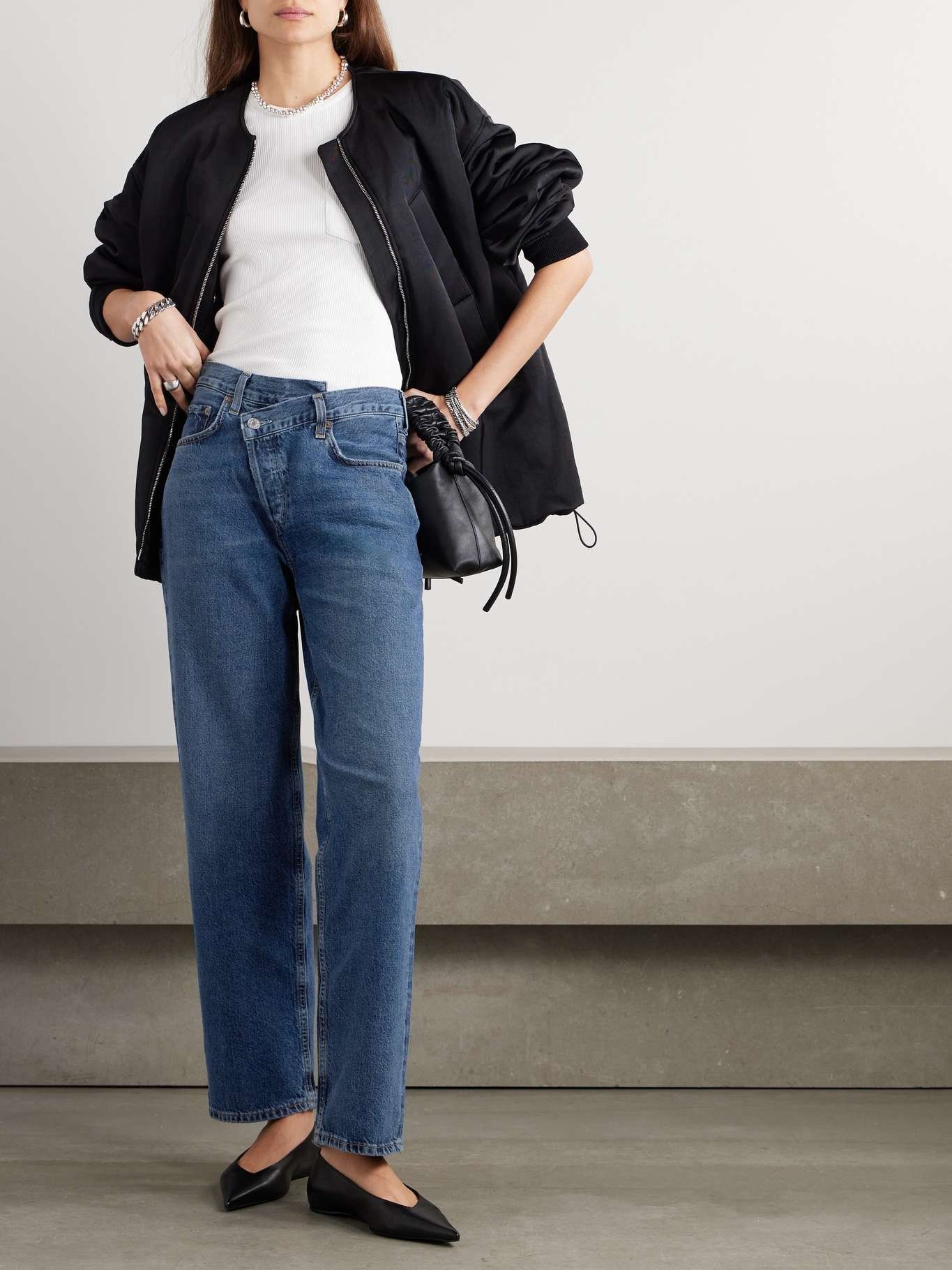 Agolde Criss Cross high-rise straight-leg recycled jeans