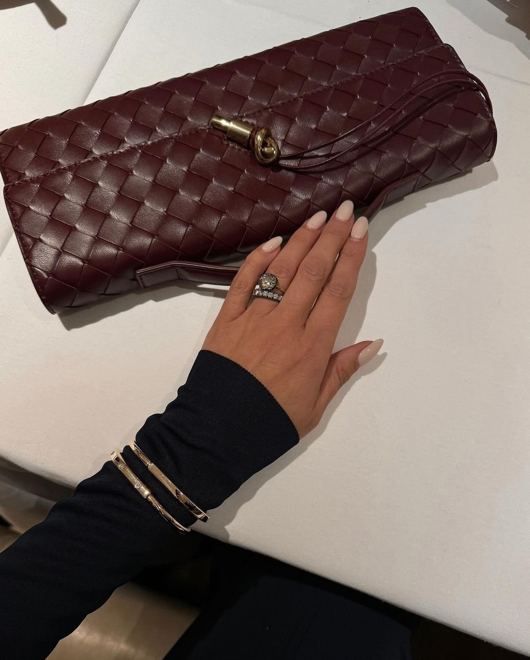 Bottega Veneta Andiamo Long Clutch Burgundy