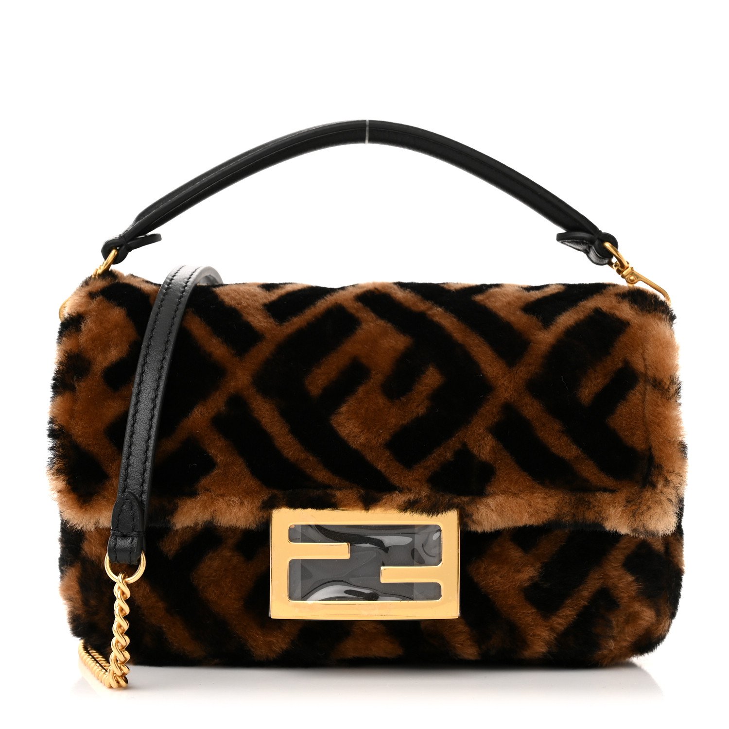Fendi Shearling Baguette Bag