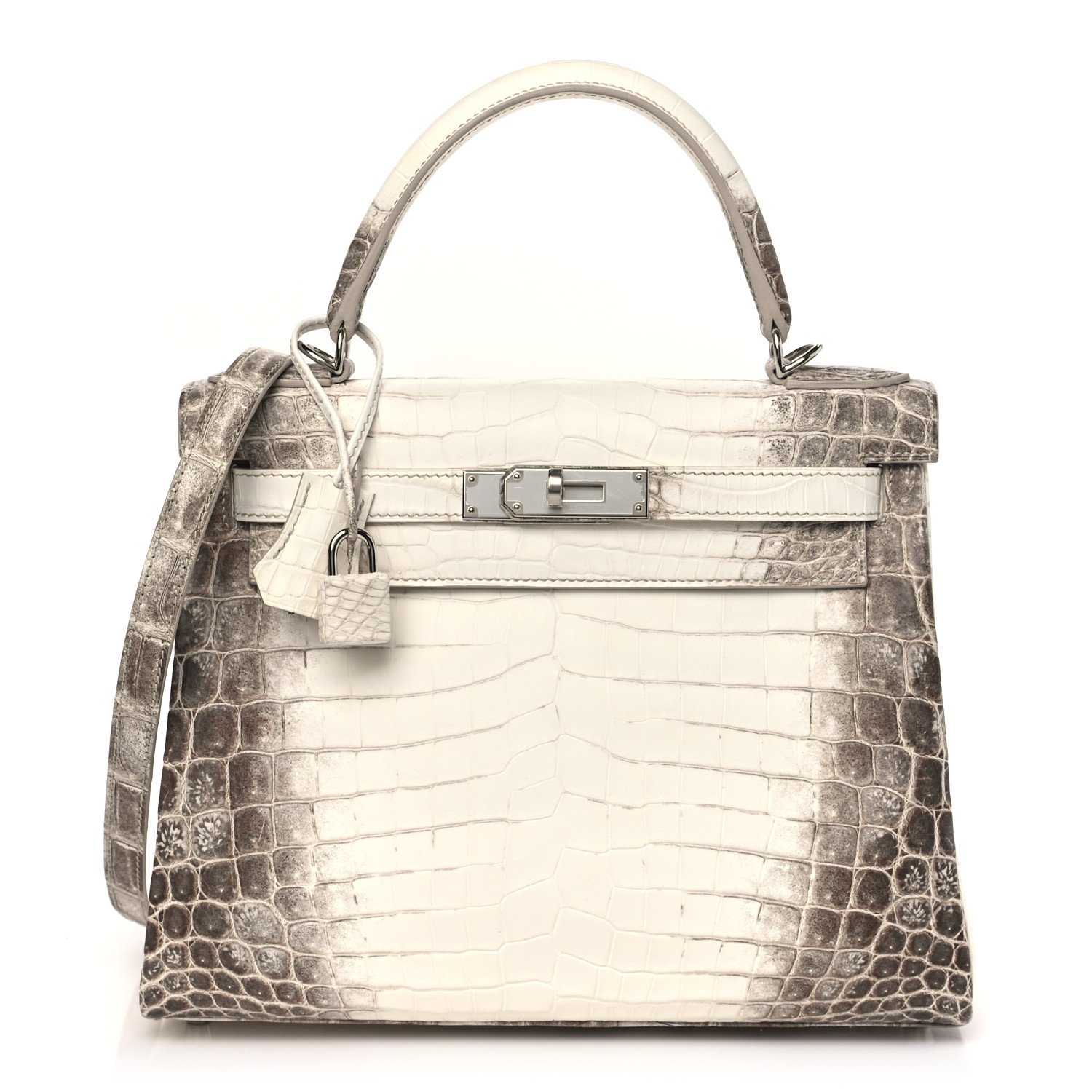 Hermes Matte Niloticus Crocodile Himalaya Kelly 28 Retourne