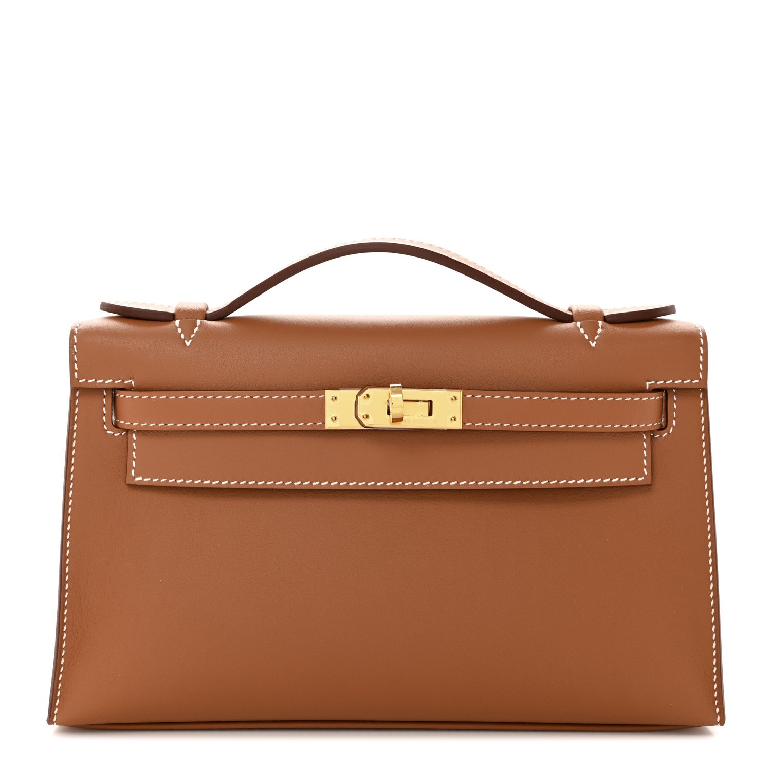 Hermes Kelly Pochette Clutch Gold