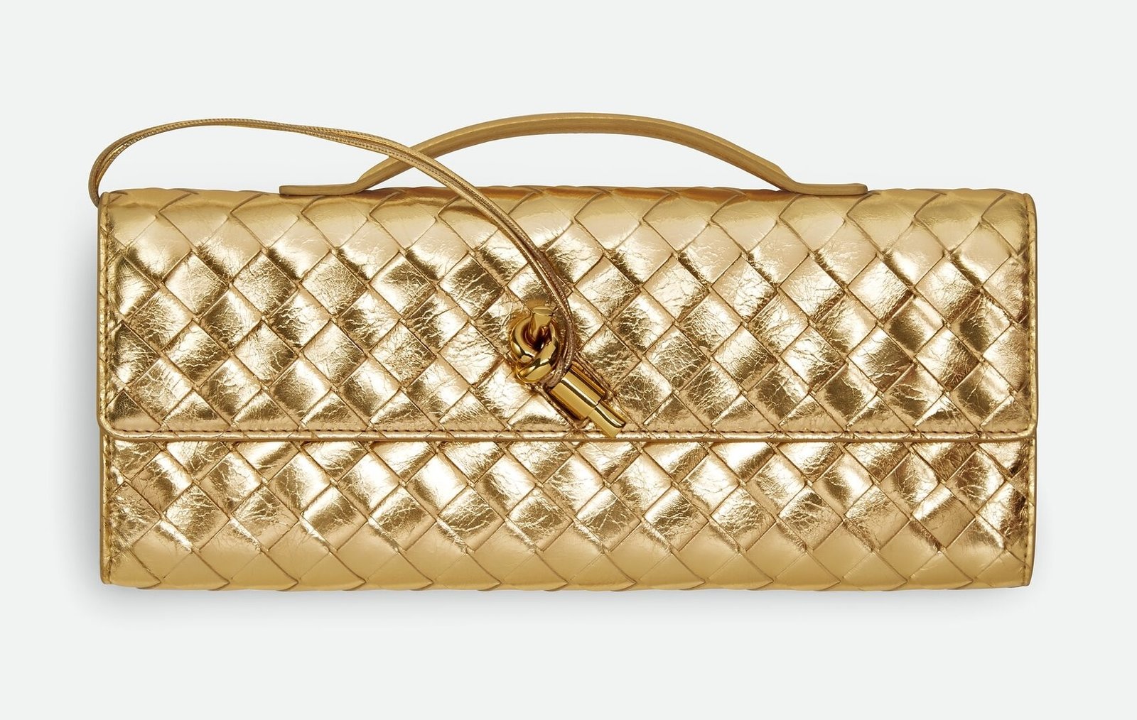 Bottega Veneta Metallic Andiamo Clutch