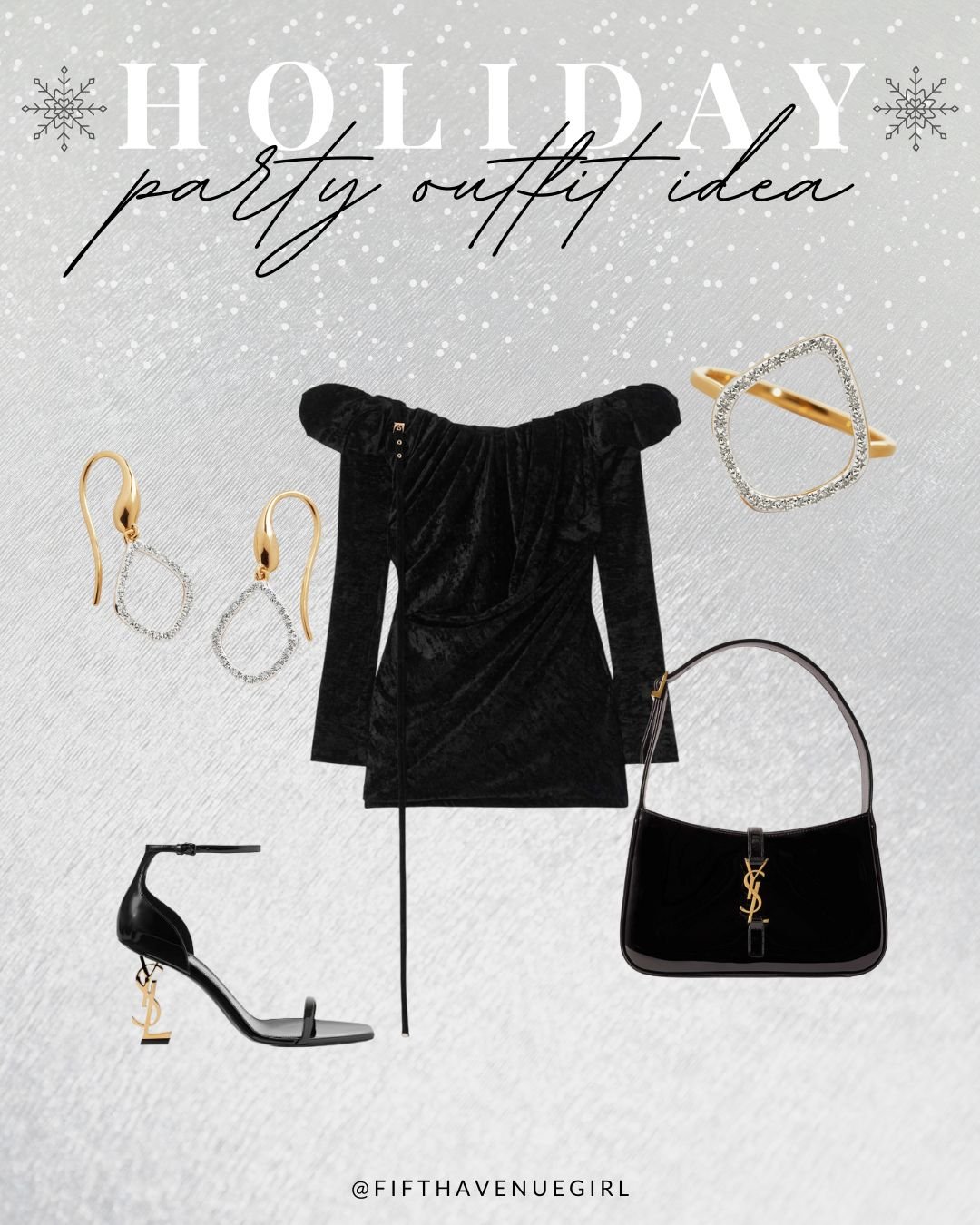 holiday party outfit idea: little black velvet dress