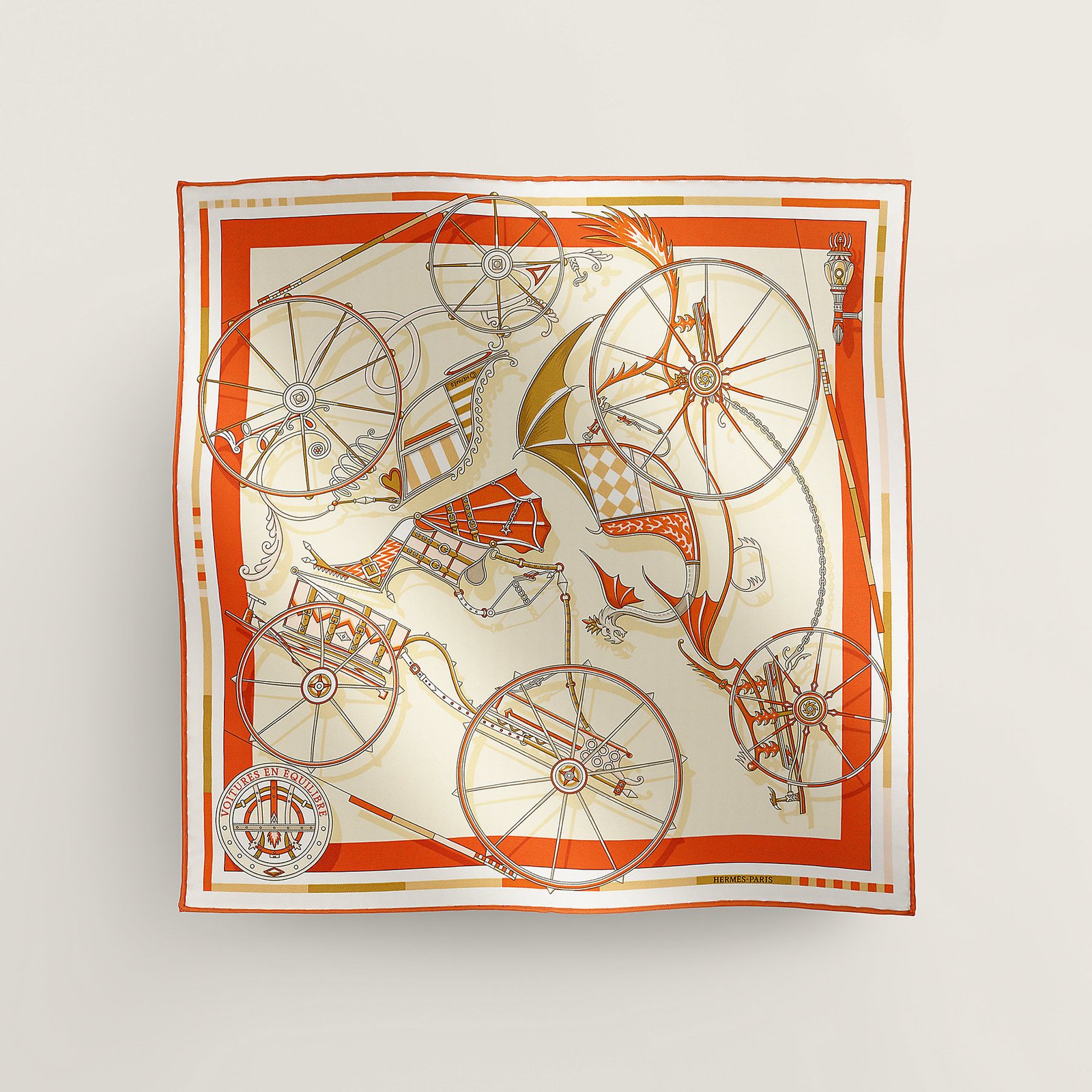 Hermes Voitures en Equilibre scarf 45