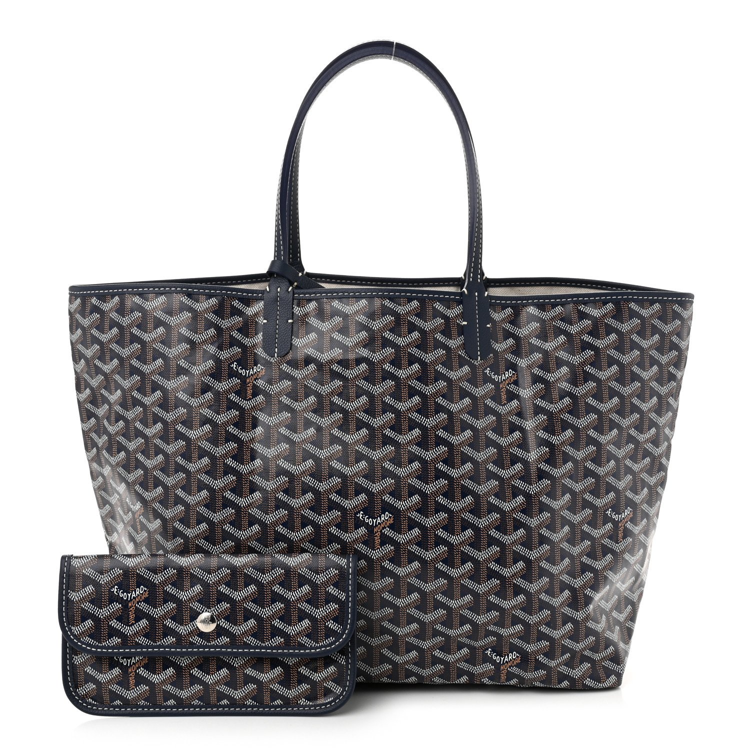 Goyard St Louis PM Navy Goyardine Canvas Tote