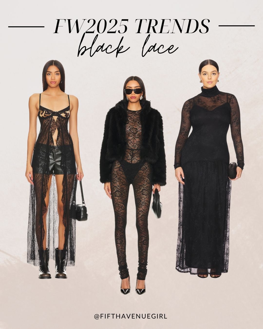 black lace trend fall winter 2025