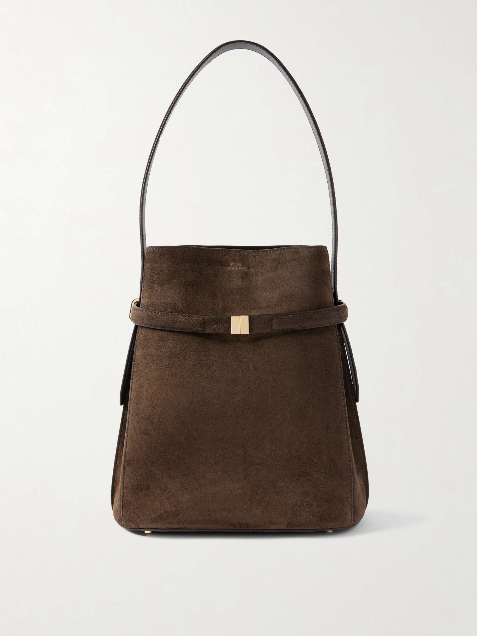 toteme belted suede tote