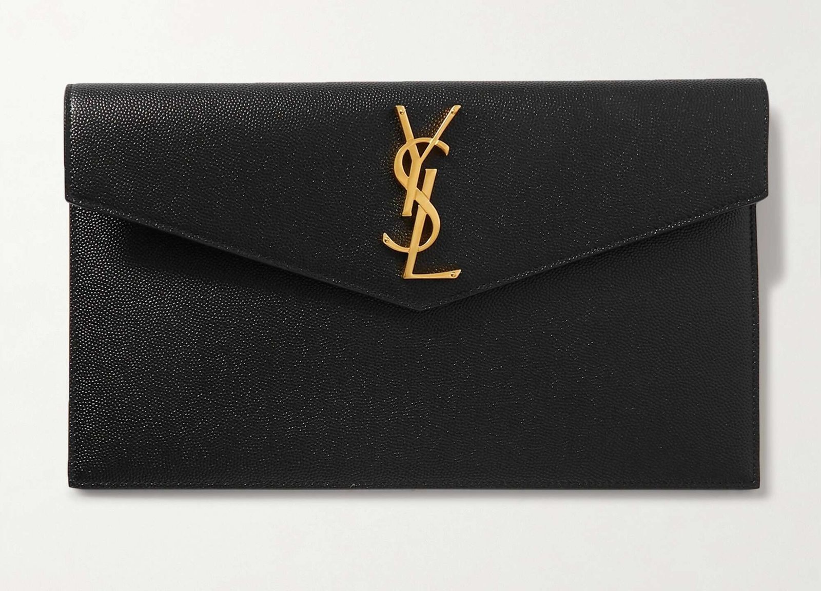 saint laurent uptown textured leather pouch clutch