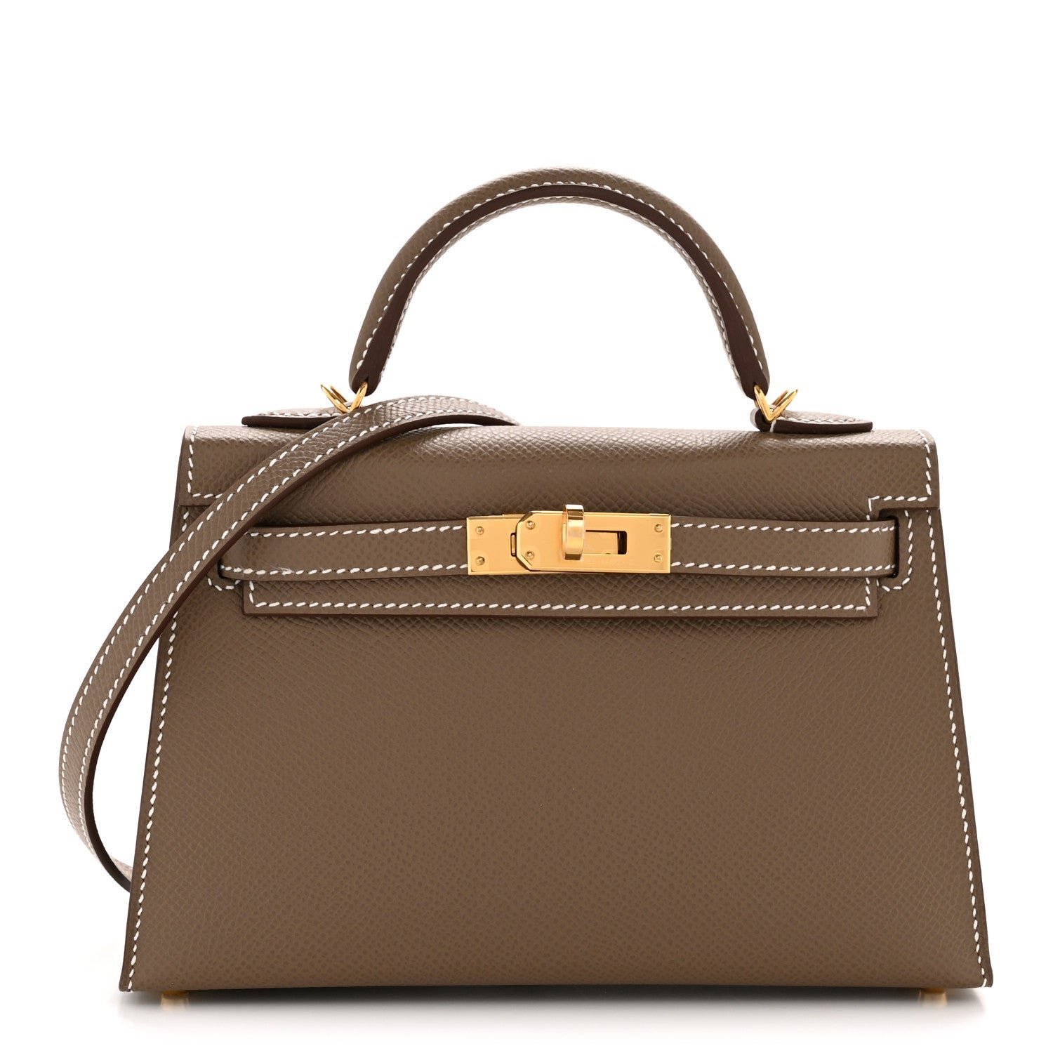 Hermes Epsom Mini Kelly Sellier 20 Etoupe