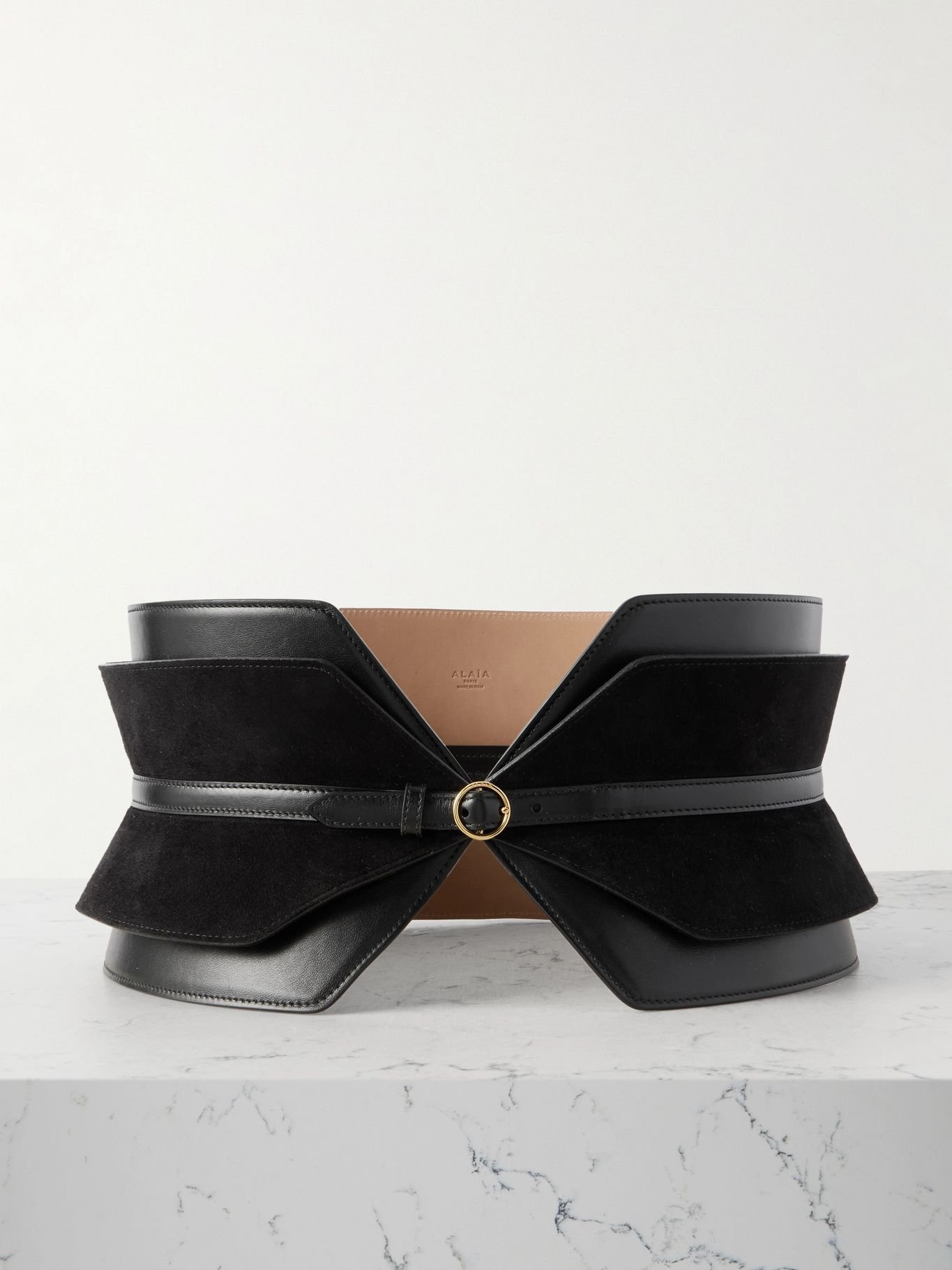alaia leather and suede waist belt